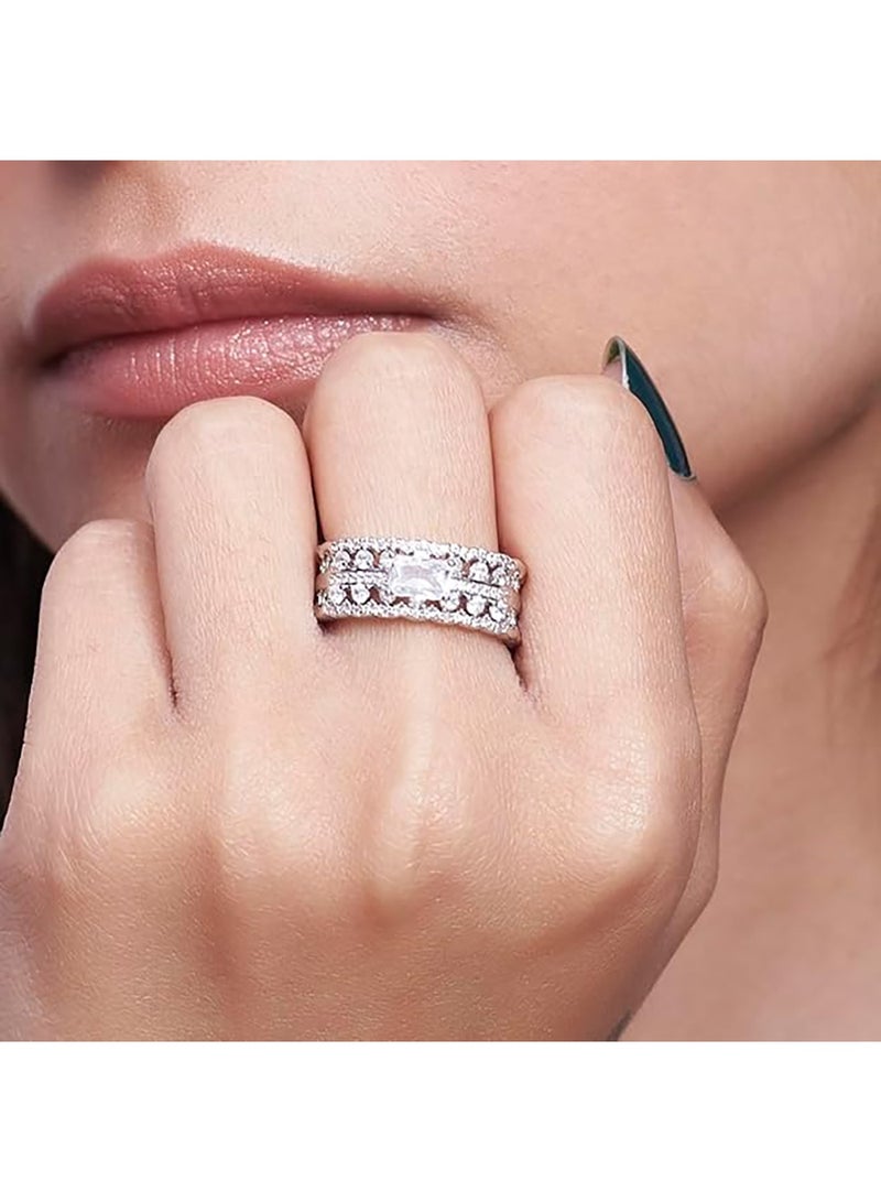 سالتي طقم سولتي من ١٧ قرطًا بوهيميًا وخاتمًا ألماسيًا بتصميم الأميرة للنساء | طقم مجوهرات أنيق ومتين | ملابس عصرية يومية | هدية مثالية للزوجة والأخت والأم | مثالي لمناسبات الديوالي والكريسماس وأعياد الميلاد - Image 4