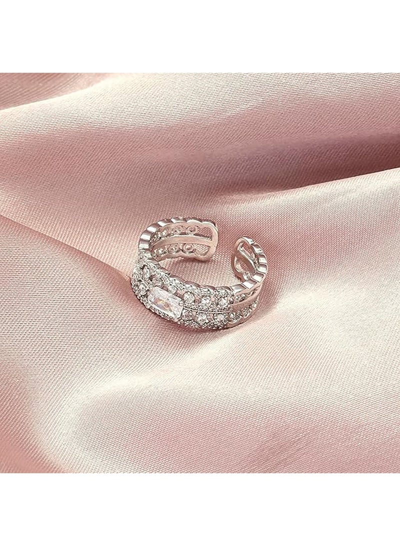 سالتي طقم سولتي من ١٧ قرطًا بوهيميًا وخاتمًا ألماسيًا بتصميم الأميرة للنساء | طقم مجوهرات أنيق ومتين | ملابس عصرية يومية | هدية مثالية للزوجة والأخت والأم | مثالي لمناسبات الديوالي والكريسماس وأعياد الميلاد - Image 2