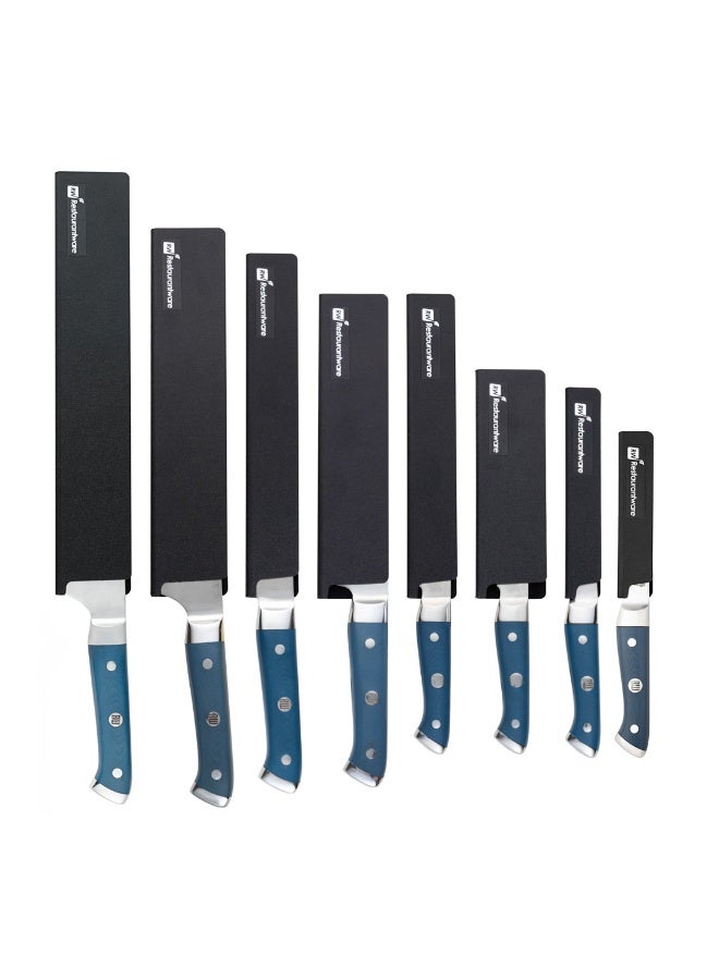 Restaurantware Sensei Knife Sleeves, Set of 8 Knife Protectors - For Kitchen Knives, Felt Lining, Black Plastic Knife Blade Guards, Durable, Cut-Proof  - Image 2