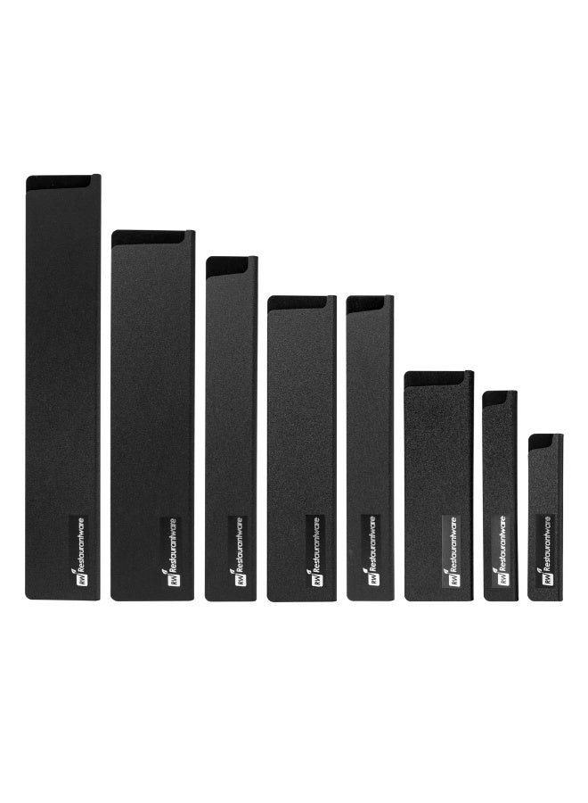 Restaurantware Sensei Knife Sleeves, Set of 8 Knife Protectors - For Kitchen Knives, Felt Lining, Black Plastic Knife Blade Guards, Durable, Cut-Proof  - Image 1