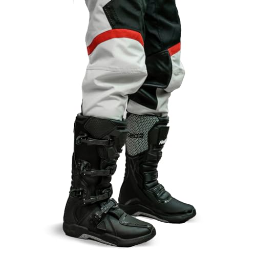 Raida Men Trailcraft Off-Road Mid Rise Slim Pants | MX & Trail Ride | Lightweight | Abrasion-Resitant Fabric | Heat Sheild Panel | (XXXL, Grey/Red) - Image 5