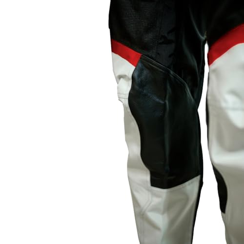 Raida Men Trailcraft Off-Road Mid Rise Slim Pants | MX & Trail Ride | Lightweight | Abrasion-Resitant Fabric | Heat Sheild Panel | (XXXL, Grey/Red) - Image 4