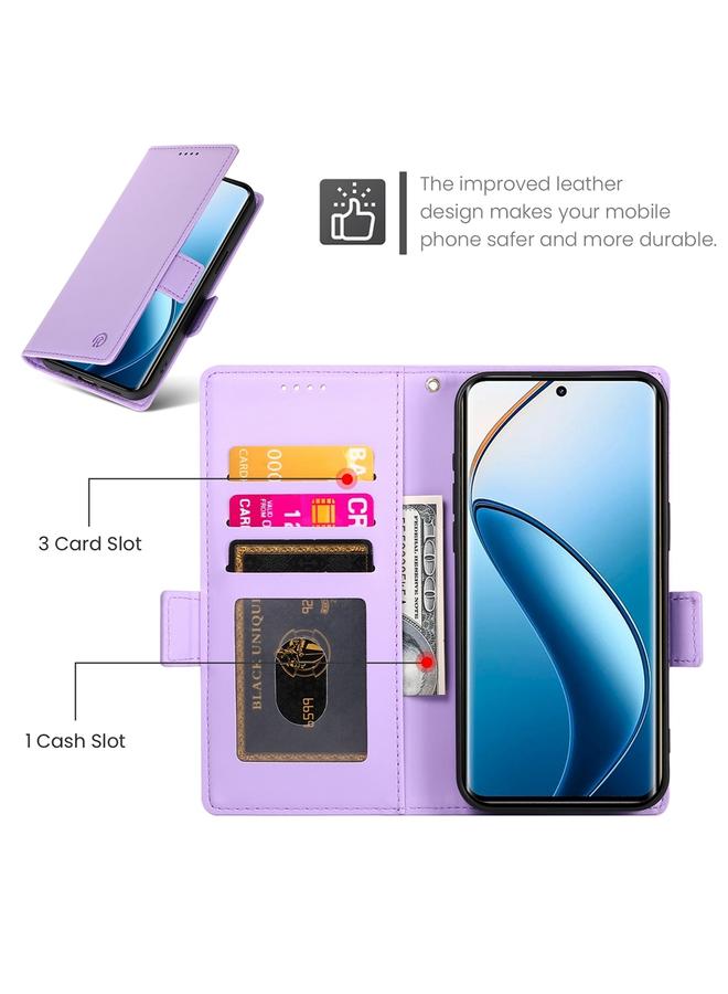 S-TOP Case For Realme 12 Pro / 12 Pro+ Side Buckle Magnetic Frosted Leather Phone Case - Image 4