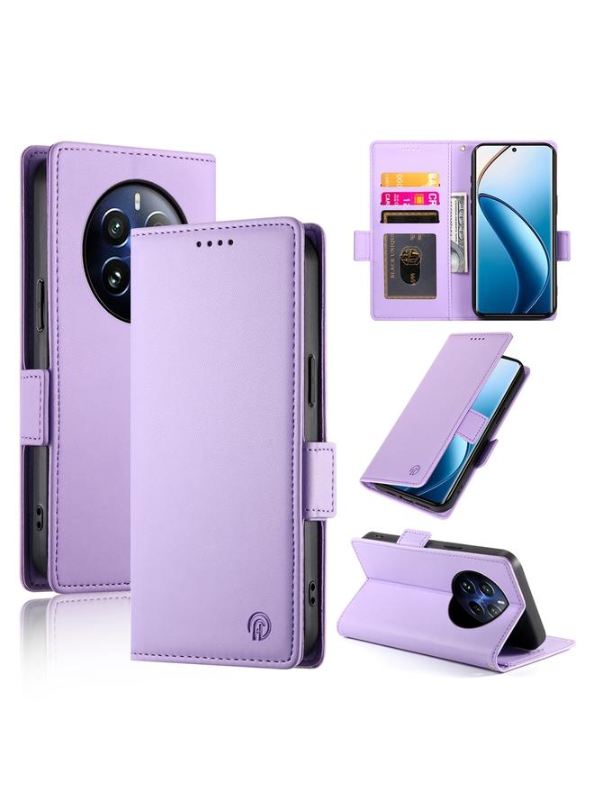 S-TOP Case For Realme 12 Pro / 12 Pro+ Side Buckle Magnetic Frosted Leather Phone Case - Image 1