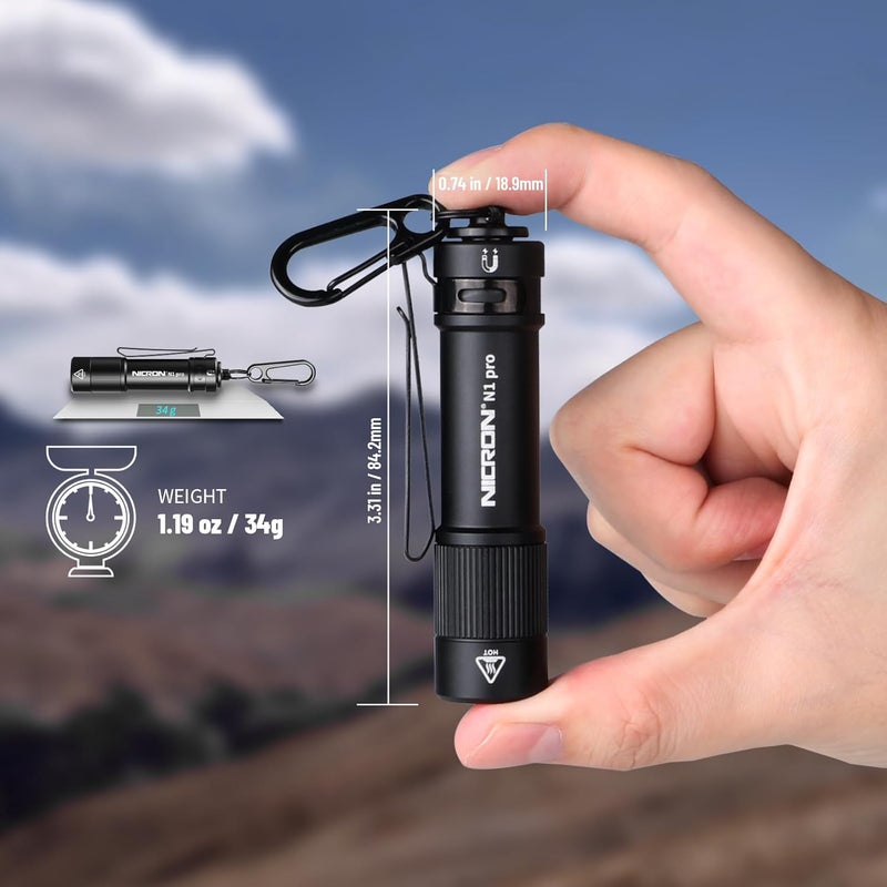 NICRON N1pro EDC Flashlight, 1000 Lumens Rechargeable Flashlights, 6 Modes AA Pocket Flashlight Mini Size with Keychain for Camping, Home, and Emergencies - Image 2