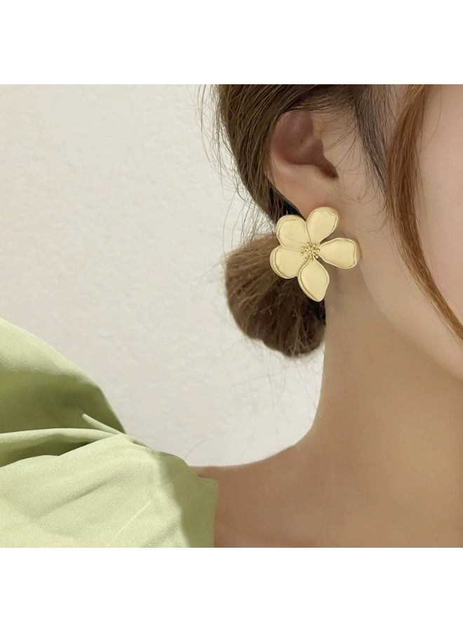 Goolsky S925 Sterling Silver Matte Vintage Flower Stud Earrings – Bold & Chic European Style Statement Jewelry - Image 3
