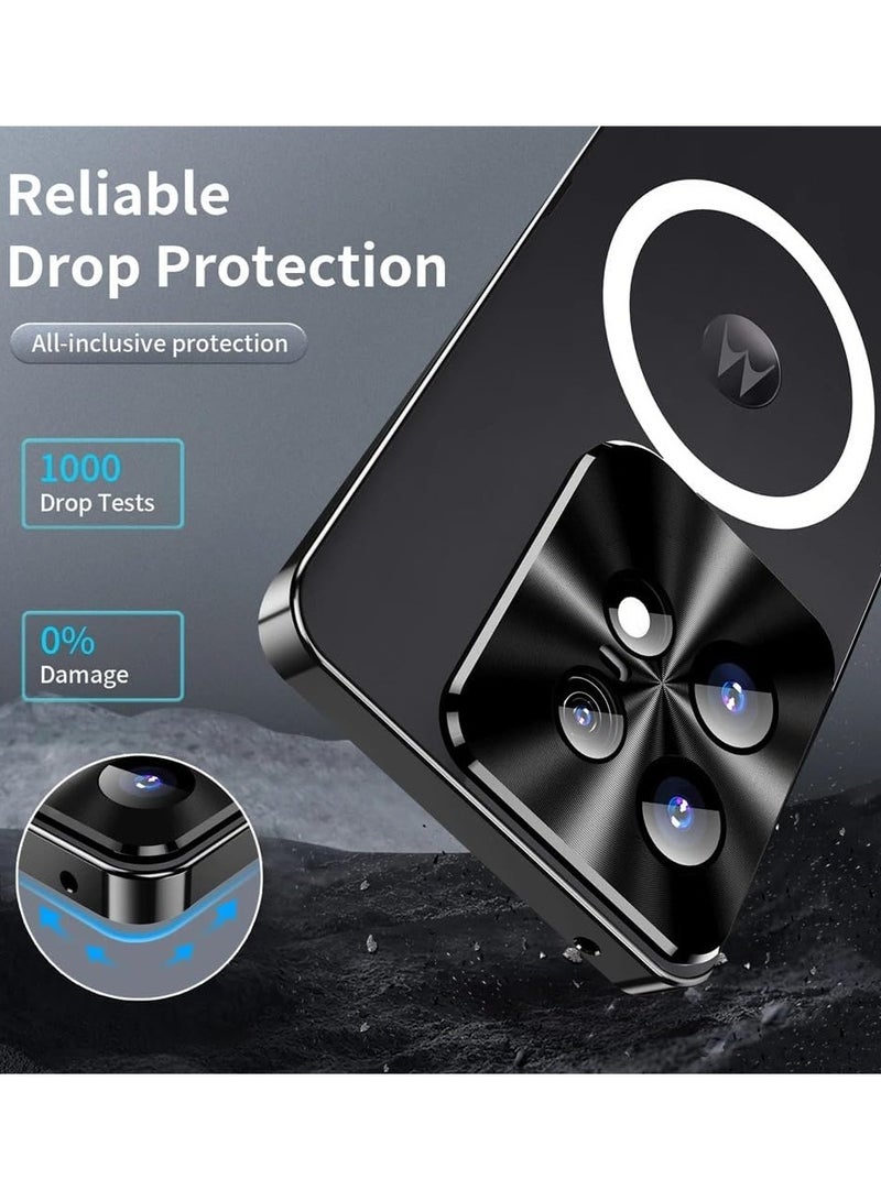 General Magnetic Case Compatible with Motorola Edge 50 Pro 5G, Metal Frame with Magnetic Charger Lens Protection Matte Translucent Shockproof Cover for Moto Edge 50 Pro  - Image 5