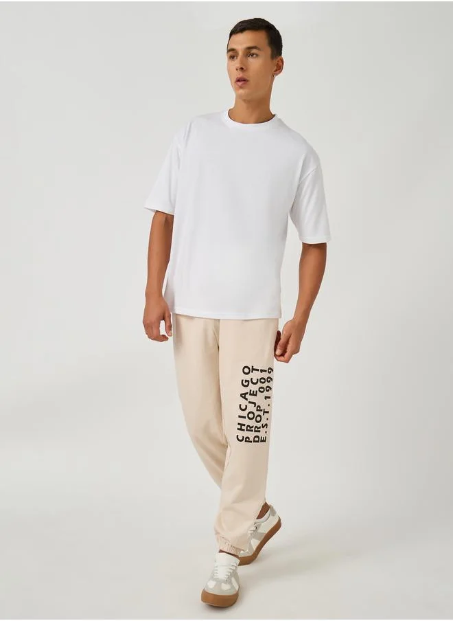 ستايلي Styli Typography Print Cotton Terry Oversized Fit Joggers