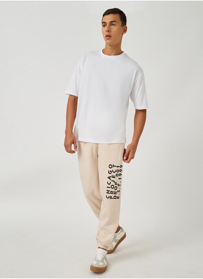 Styli Styli Typography Print Cotton Terry Oversized Fit Joggers  - Image 2