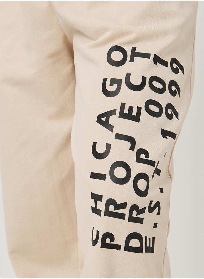 Styli Styli Typography Print Cotton Terry Oversized Fit Joggers  - Image 3