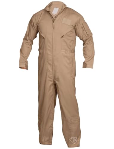 Tru-Spec 27-P Basic Flight Suit for Men - Durable Outerwear, Comfortable Design, Ideal for Aviation and Outdoor Activities, Khaki - Medium Long - Image 1