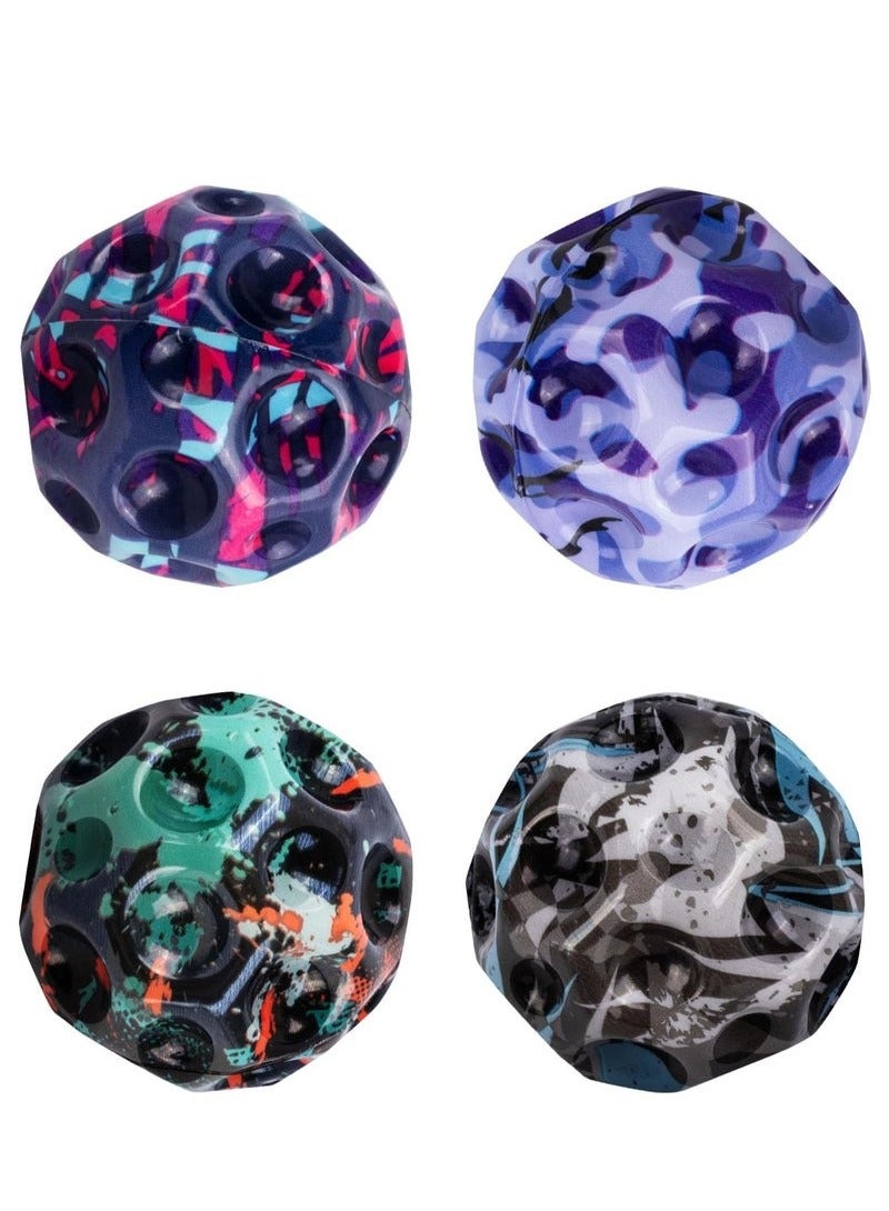 4 Piece Space Bounce Ball, Super High Bouncing Moon Foam Balls For Adults Improve Hand Eye Coordination Sports Training - Image 1