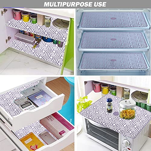 E-Retailer® Waterproof PVC Refrigerator Drawer Mats/Multipurpose Mat/Fridge Mats Set of 3 Pcs (Jali Purple, Size-17.5x12 Inch) - Image 2