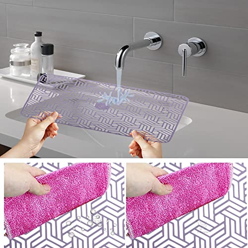 E-Retailer® Waterproof PVC Refrigerator Drawer Mats/Multipurpose Mat/Fridge Mats Set of 3 Pcs (Jali Purple, Size-17.5x12 Inch) - Image 4