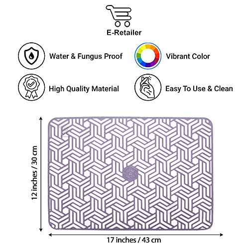 E-Retailer® Waterproof PVC Refrigerator Drawer Mats/Multipurpose Mat/Fridge Mats Set of 3 Pcs (Jali Purple, Size-17.5x12 Inch) - Image 3