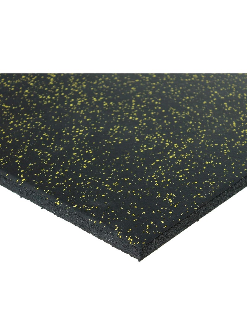 terrain TERRAFIT® Duo Square Rubber Tiles – Black with Yellow Speckles, 50x50cm, 3cm Thick – Interlocking Gym Flooring for Home, Garage & Fitness Areas (1 SQM – 4 Tiles) - Image 2