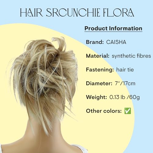 CAISHA XXL Hairpiece Scrunchie Updo Voluminous Slightly Wavy Messy Bun Blonde Mix G13F - Image 3