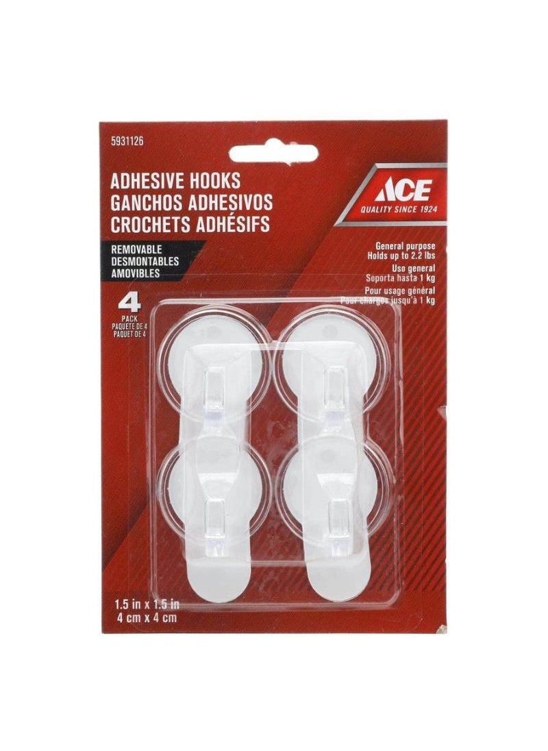 ACE Ace Adhesive Hooks 4 x 4cm 4Pcs 