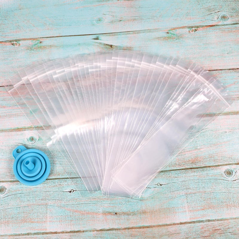 Wercokt 300 Disposable Ice Popsicle Mold Bags Comes With A Funnel, BPA Free Freezer Tubes, Healthy Snack Yogurt Stick Juice Fruit Smoothies Ice Freezing - Image 4