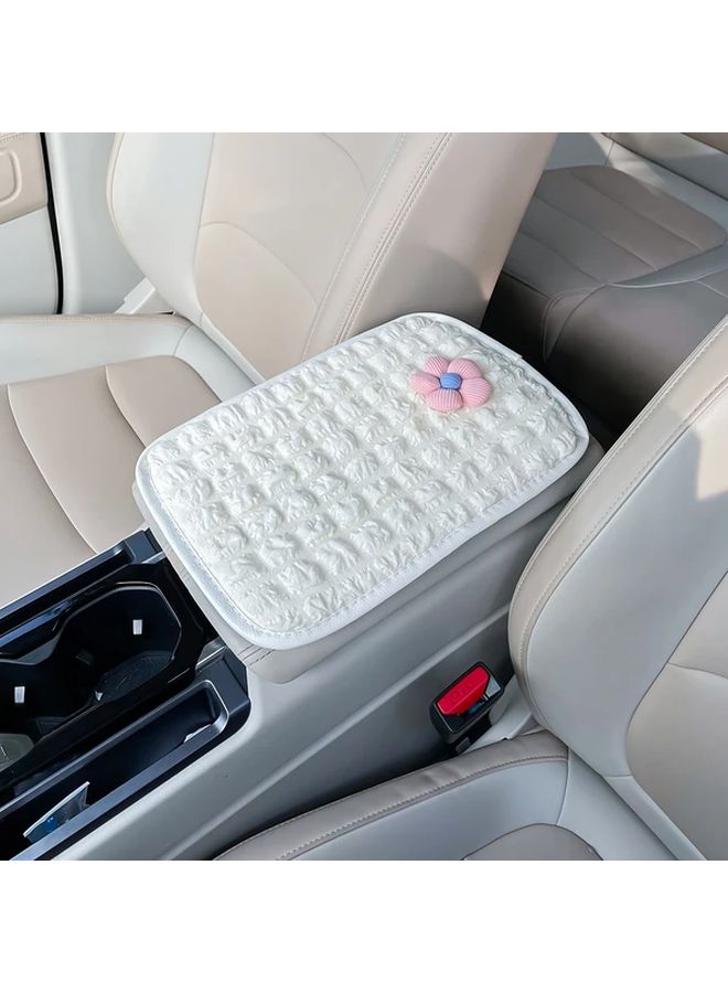 Pink Flowers Funny Flower Car Armrest Pad Creative Non Slip Central Armrest Box Cover For Vehicles - Image 1