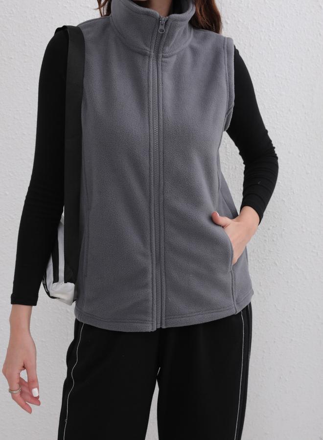 تايك تو جاكيت فليس برقبة عالية وجيوب - Image 5