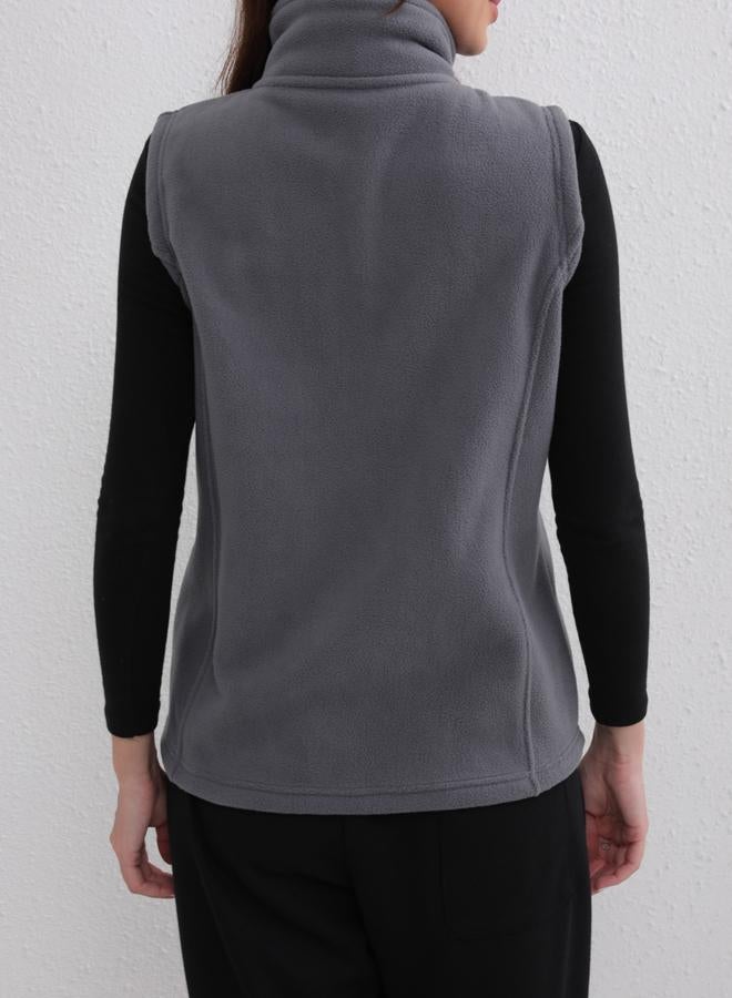 تايك تو جاكيت فليس برقبة عالية وجيوب - Image 2