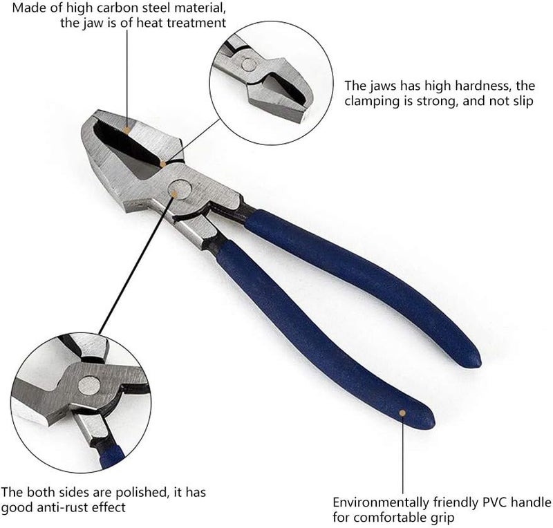 كماشة قطع الزجاج من الفولاذ الكربوني، قبضة مقاومة للصدأ، قوة القطع، أداة العمل بالزجاج - Image 4