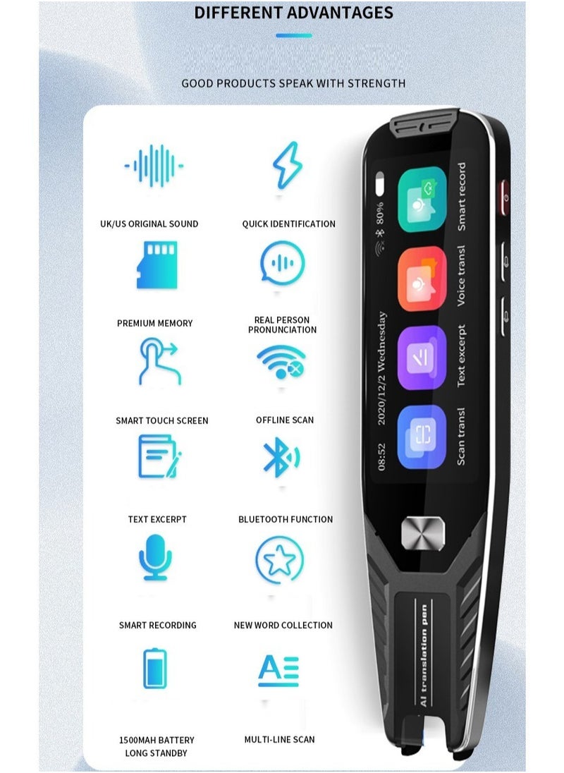 Gasin - AI International Language Translator Pen And Electronic Dictionary, Real-time Voice Translation Into 138 Languages Including Arabic, Supports Offline Translation, Equipped With Scanning Function - Image 1