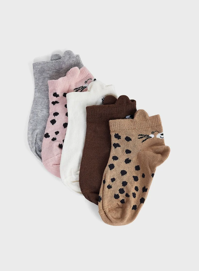 H&M Kids 5 Pack Assorted Ankle Socks