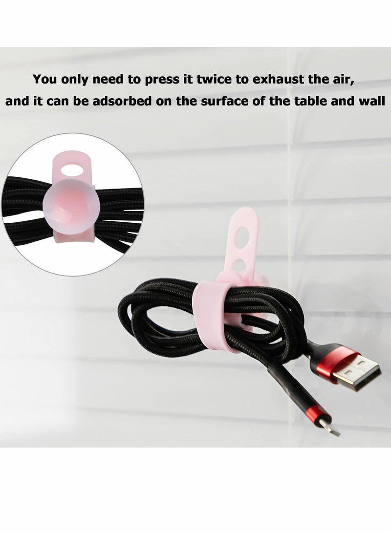 Barakah Silicone Cable Ties, 16Pcs Reusable Cord Organizer with Suction Cup - Image 5