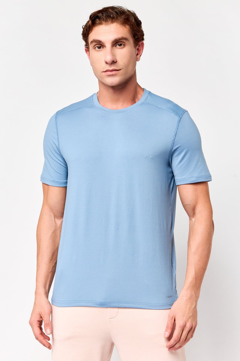 MOTION Men Sportswear Fit Short Sleeve Training T-Shirt, Pastel Blue - Image 1
