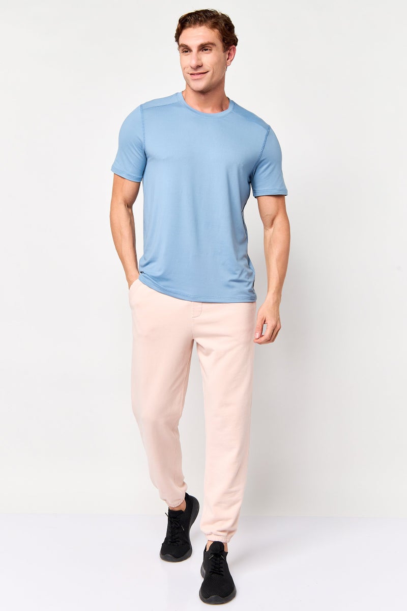 MOTION Men Sportswear Fit Short Sleeve Training T-Shirt, Pastel Blue - Image 2