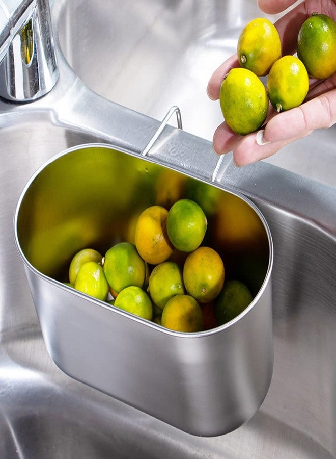 Loyanger Sink Drain Strainer Basket Stainless Steel,Hanging Sink Strainer Colander Drain Basket Multifunctional Kitchen Sinks Food Waste Filter and Vegetables Fruits Clean (COLOR:silver) - Image 3