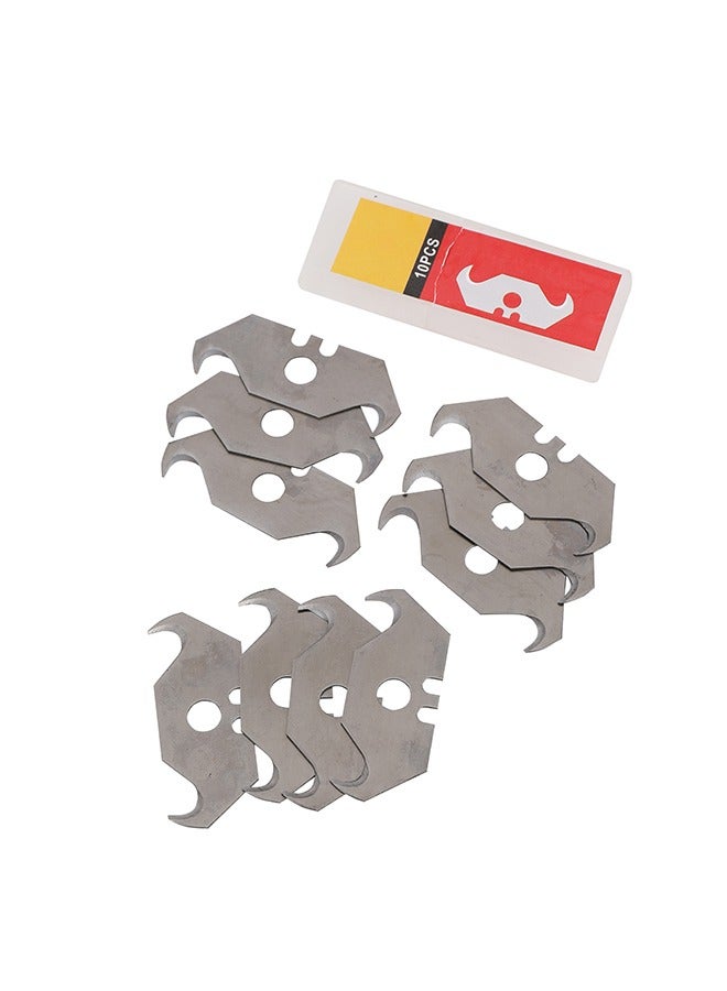 لوازم غيار مشرط معكوف  10 حبة - شفرات قطع متعددة الاستخدام مع علبة تخزين، مصممة للقص الدقيق، مثالية للأرضيات، السجاد، المطاط، الألمنيوم الرقيق، وأعمال البناء والصيانة - Image 1