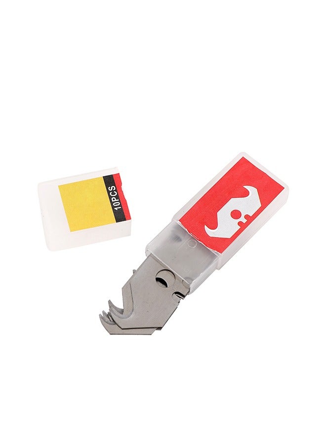 لوازم غيار مشرط معكوف  10 حبة - شفرات قطع متعددة الاستخدام مع علبة تخزين، مصممة للقص الدقيق، مثالية للأرضيات، السجاد، المطاط، الألمنيوم الرقيق، وأعمال البناء والصيانة - Image 3