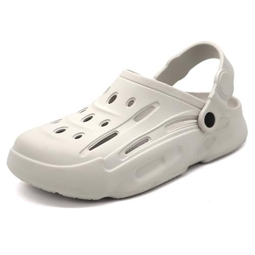 SVAAR Men Premium Comfortable Clogs || Effortless All-Day Ease with Supportive Back Strap Sandals Off White,6 UK - Image 1