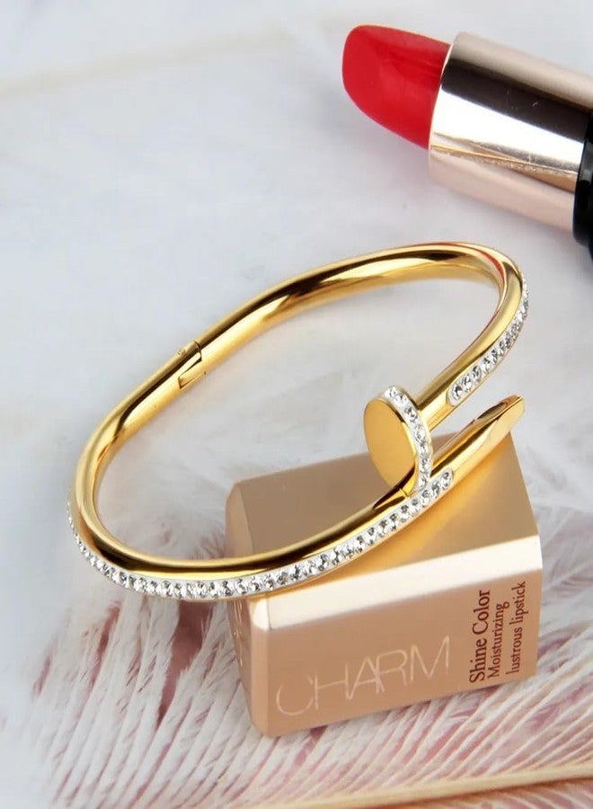 MEENAZ bracelet for women Stylish Bangles for women Adjustable Anti Tarnish Bracelet for girls 2 rose gold Kada for Women Accessories Anti Tarnish Jewellery Stainless Steel Cuff Bracelet gifts Combo - Image 5