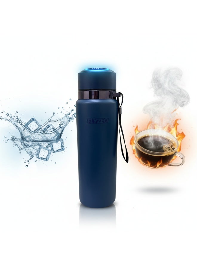 FLYZEO Smart Stainless Steel Bottle with Temperature Display | 800ml Double Wall Vacuum Insulated Flask | 304 SUS Premium Steel | Keeps Drinks Hot & Cold 12–24 Hours | Built-in Filter | Leakproof - Image 1