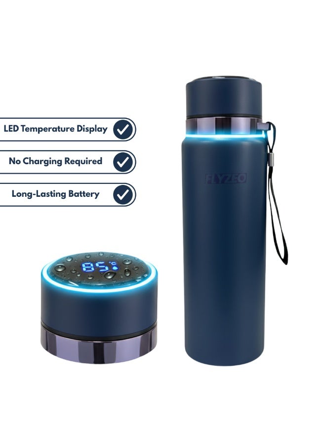 FLYZEO Smart Stainless Steel Bottle with Temperature Display | 800ml Double Wall Vacuum Insulated Flask | 304 SUS Premium Steel | Keeps Drinks Hot & Cold 12–24 Hours | Built-in Filter | Leakproof - Image 4