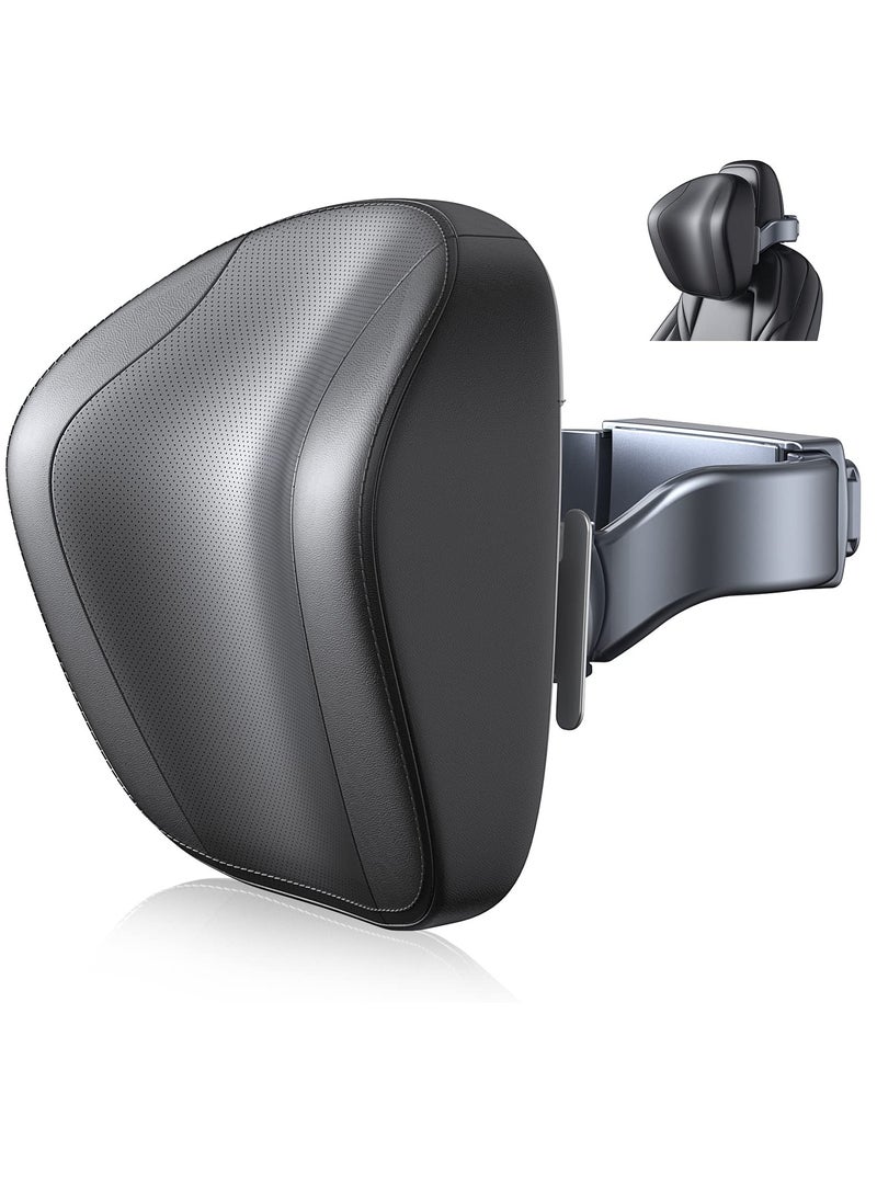 SYOSI Car Headrest Neck Pillow Fits for Tesla Model Y or 3 Multifunction Adjustable Neck Support Pillow with Tablet Bracket and Hidden Hook Ergonomic design Comfort Memory Foam Lossless Installation Black - Image 1
