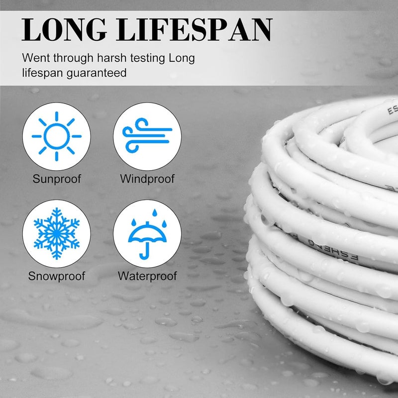 MAX-EMA GLOBAL كابل كهربائي مرن من MAX-EMA 1.5 مم 3 نواة PVC بطول 10 متر سلك كهربائي أبيض لتمديد الأسلاك، كابلات الطاقة، الإعدادات الكهربائية المنزلية والمكتبية الداخلية والخارجية - Image 4