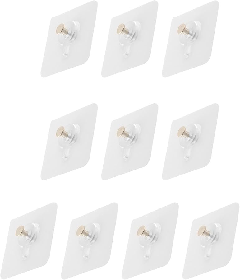 خطافات الحائط الشفافة بدون حفر 10 قطع، معلقات الصور بدون تلف - Image 5