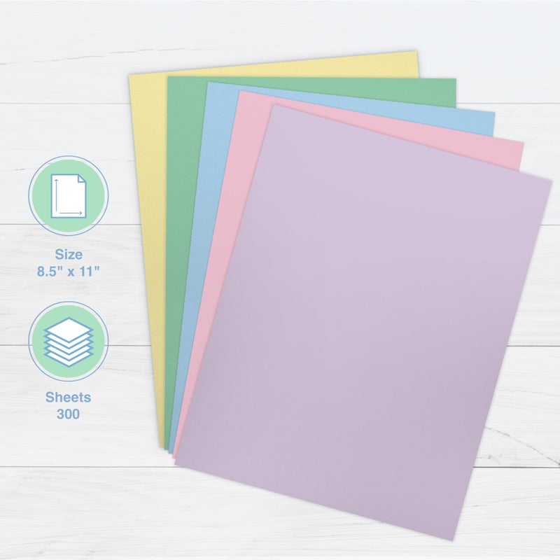 PrintWorks Easter Paper 8.5" x 11" - 300 Sheets - 5 Assorted Pastel Paper Colors - 30% Recycled - Ideal for School & Craft Projects - Made in The USA - SFIÂ® Certified - 20 lb/75 GSM (00586) - Image 2
