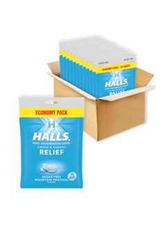 Halls HALLS Relief Mountain Menthol Sugar Free Cough Drops, Economy Pack, 12 Bags of 70 Drops (840 Total Drops) 