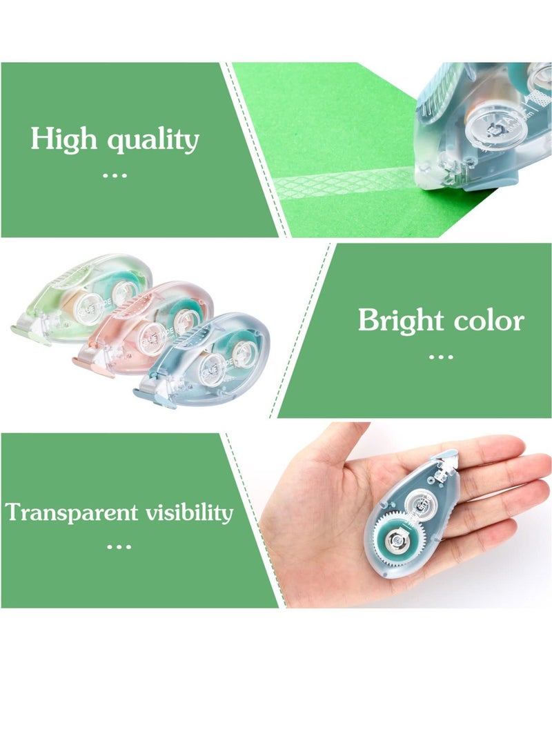 Y&D Double Sided Tape Roller, 12 Pack 3 Colors Scrapbook Adhesive Roller for Scrapbooking Runner Crafts Great Home, Office and School Projects, Crafting Cards Paper  - Image 3