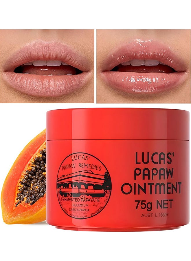 Lucas Papaw Papaw Ointment Ointment 75 Grams, Rich In Papaw And Avocado Extracts, Improve Dry Skin, Prevent Dryness And Peeling, Multi-Purpose Balm For Hydrating Lip/Skin/Cuticles/Nails/Beauty Finishing - Image 1
