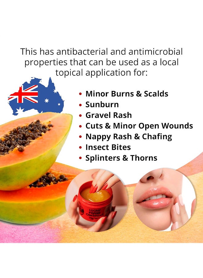 Lucas Papaw Papaw Ointment Ointment 75 Grams, Rich In Papaw And Avocado Extracts, Improve Dry Skin, Prevent Dryness And Peeling, Multi-Purpose Balm For Hydrating Lip/Skin/Cuticles/Nails/Beauty Finishing - Image 3