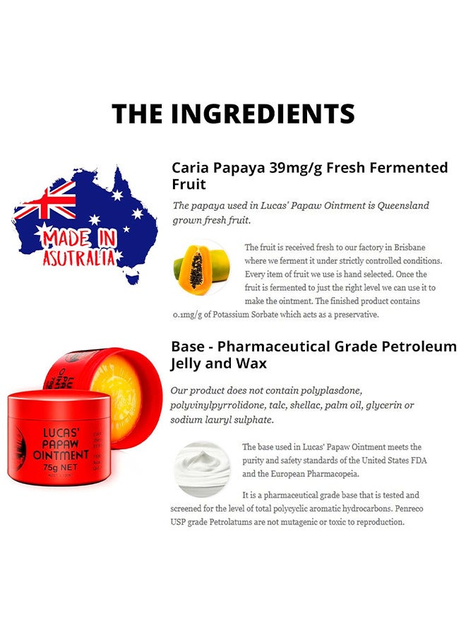 Lucas Papaw Papaw Ointment Ointment 75 Grams, Rich In Papaw And Avocado Extracts, Improve Dry Skin, Prevent Dryness And Peeling, Multi-Purpose Balm For Hydrating Lip/Skin/Cuticles/Nails/Beauty Finishing - Image 4