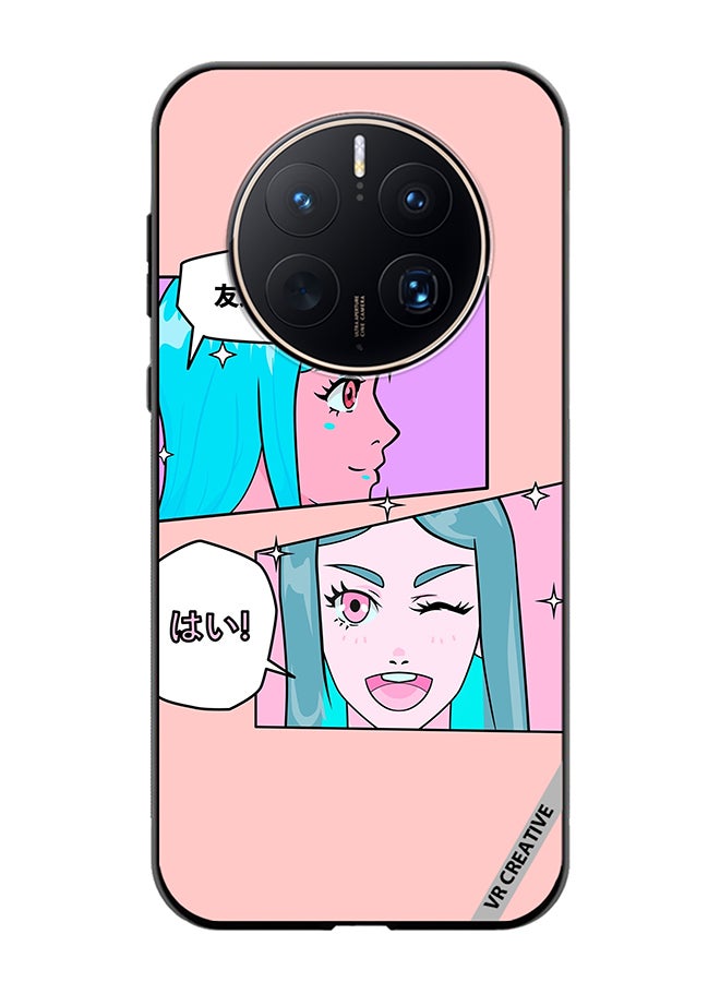VR CREATIVE Protective Case Cover For Huawei Mate 50 Pro Cute Pastel Collage With Manga Comics Frames With Anime Characters Design Multicolour - Image 1
