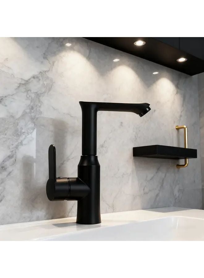 Modern Black Single Hole Bathroom Sink Faucet Bathtub Shower Wash Basin Tap - Image 2